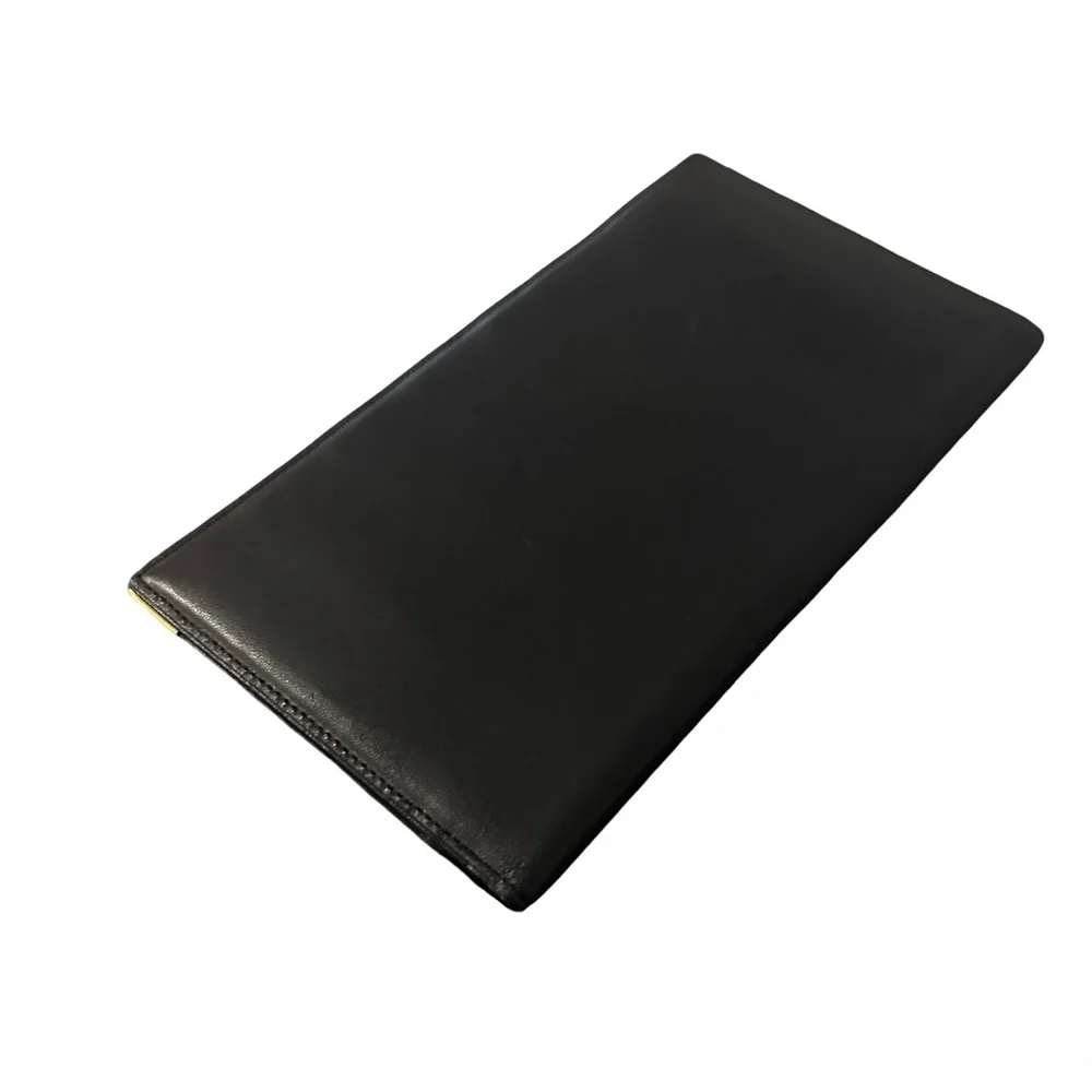 Louis Quatorze Paris  Black Leather Bi fold Wallet Soft Leather Gold Hardware